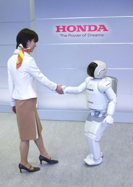 Asimo Stepping in the direction being pulled or pushed