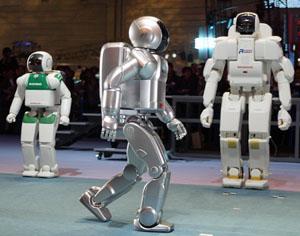 ASIMO R with white ASIMO and P3